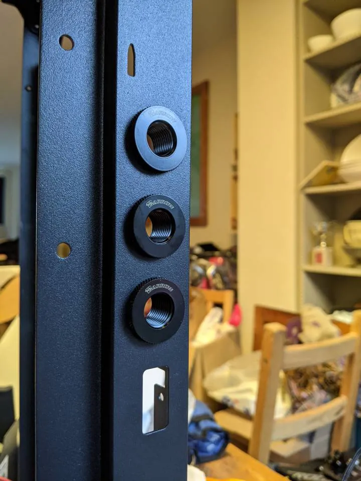 Bulkhead pass-through fittings installed