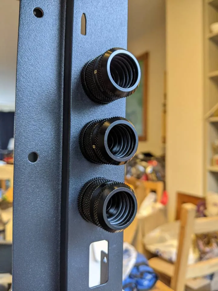 Compression fittings installed on pass-throughs