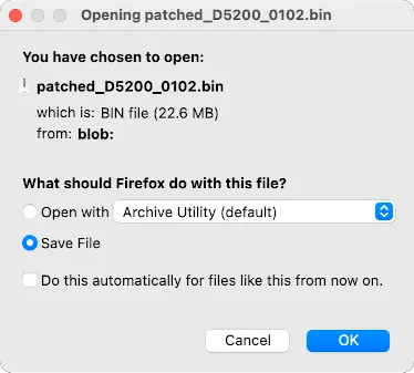 Nikon Patch - download patched firmware