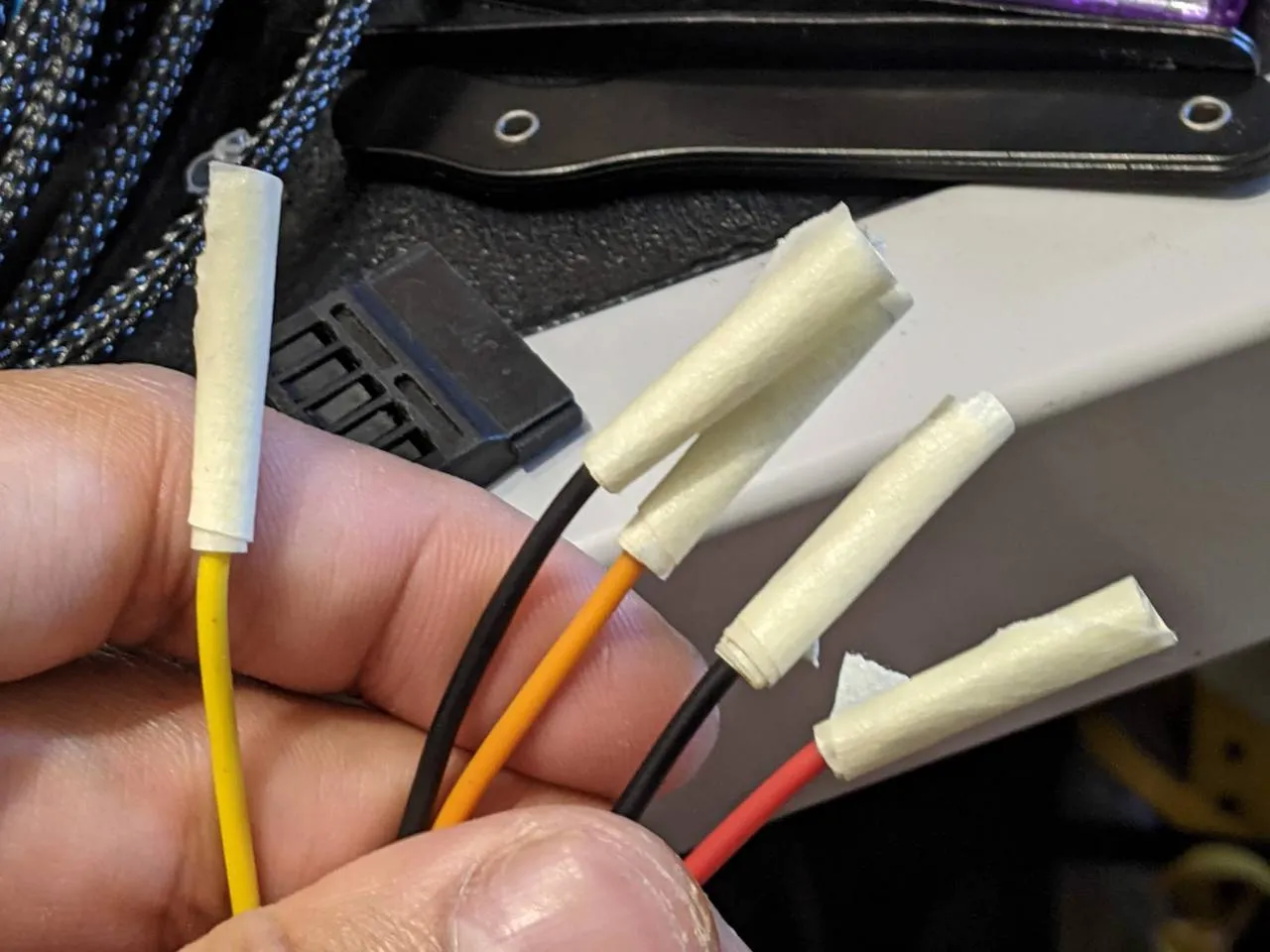SATA power terminals wrapped