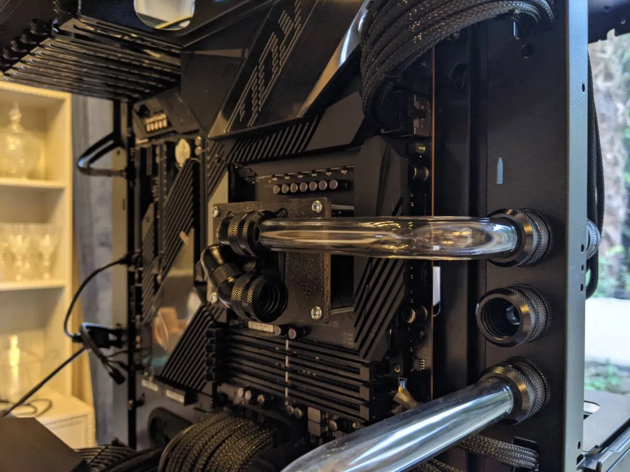 CPU block outlet tubing installed