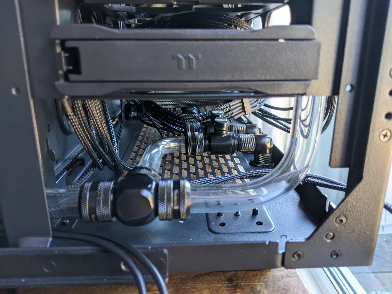 CPU loop drain from T-fitting
