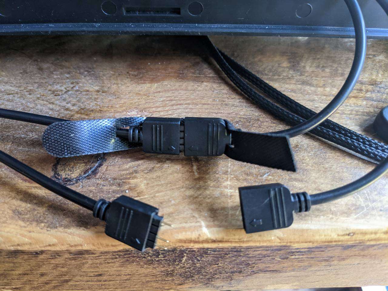 Retention strip with A-RGB connectors passed through