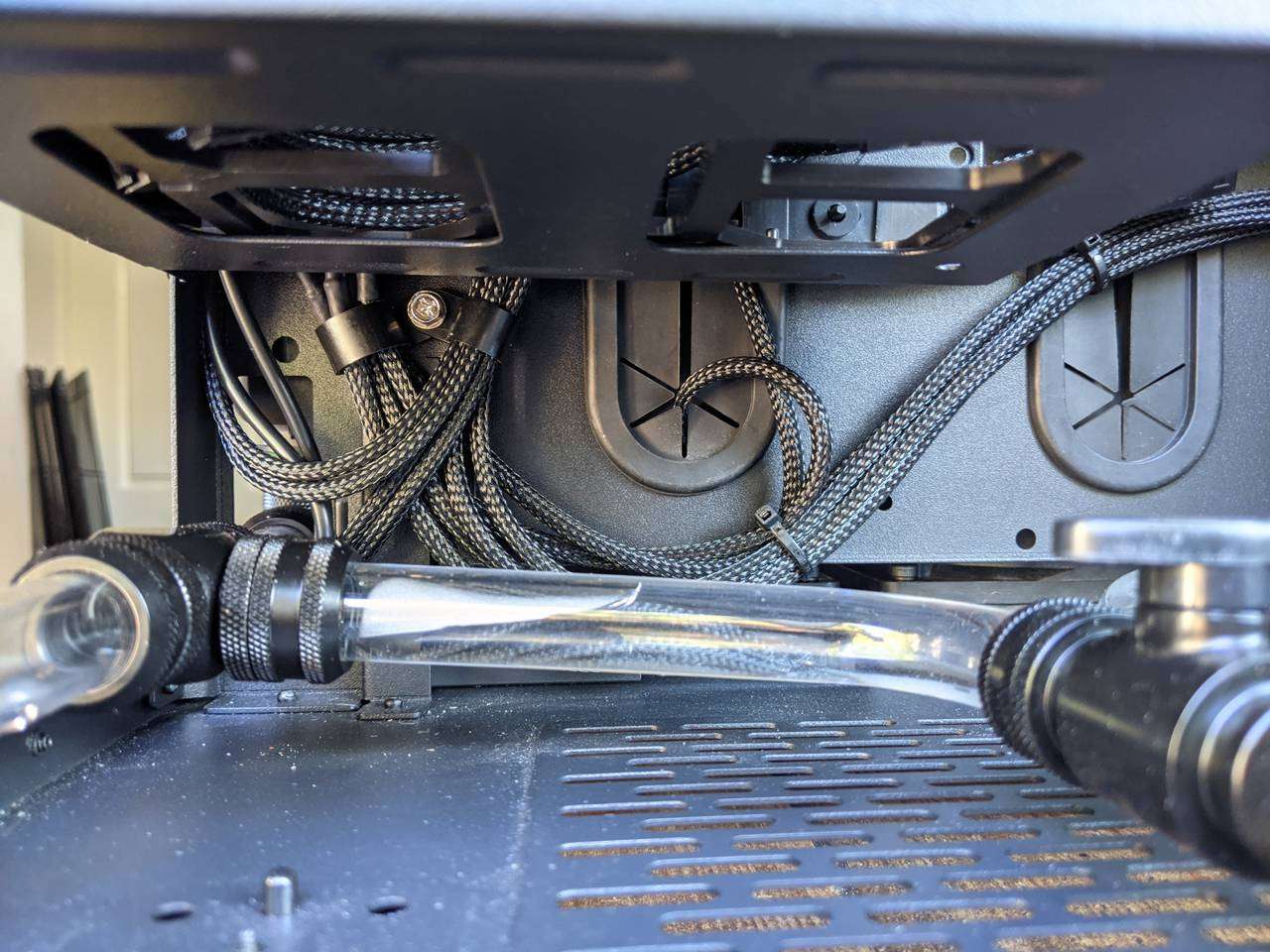 View under hard drive cages