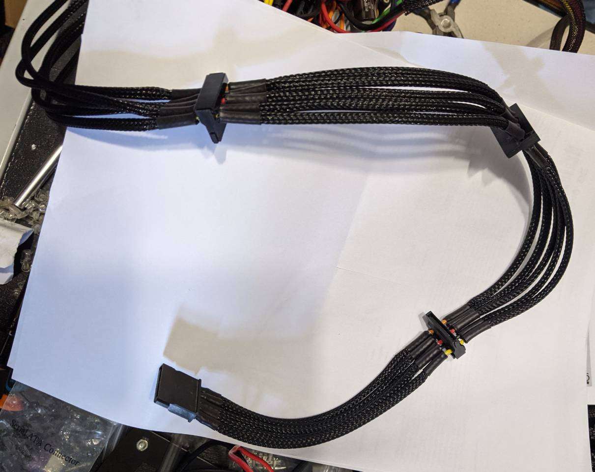 SATA power cable, resleeved