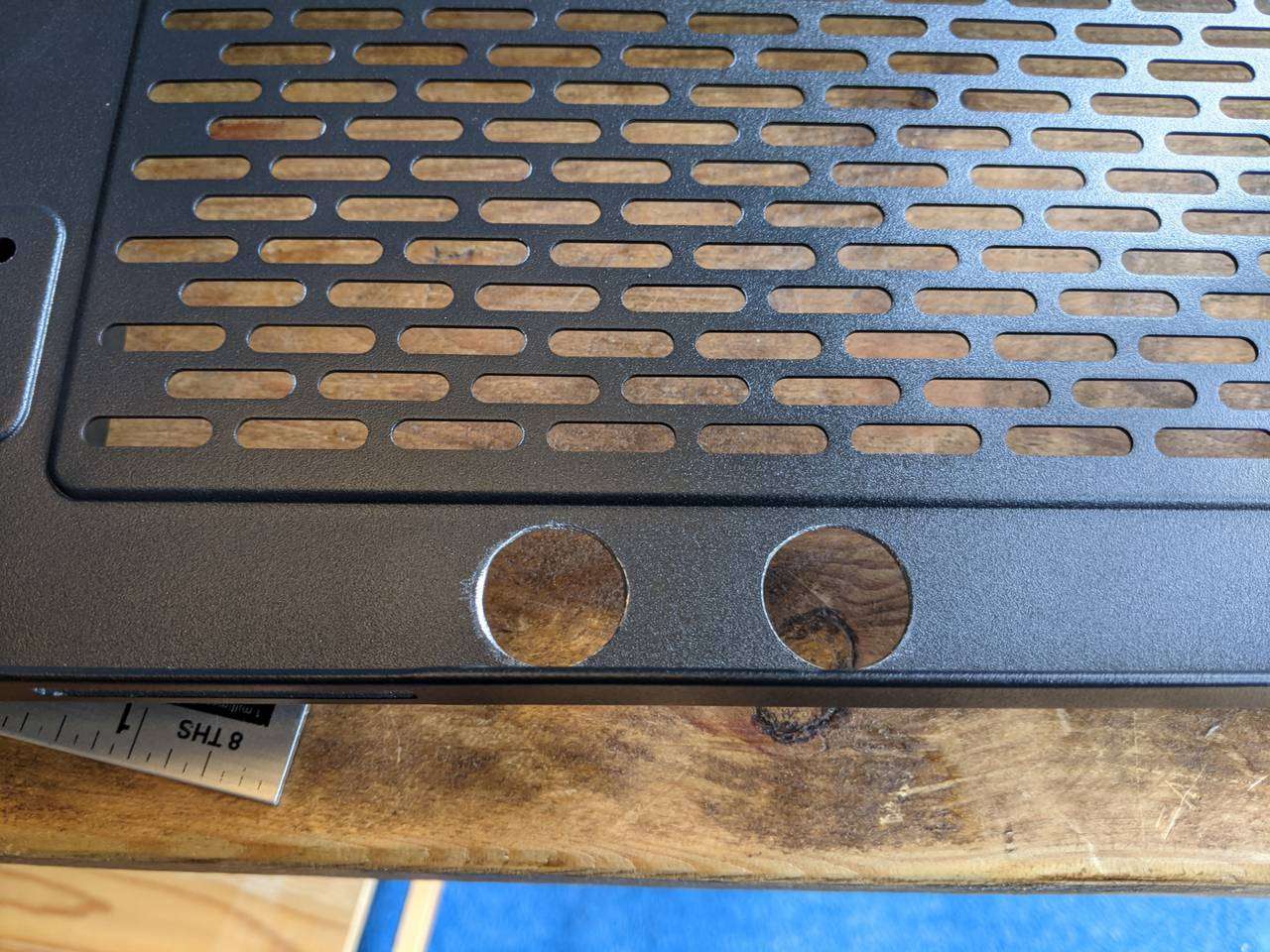 Floor pass-through holes cut
