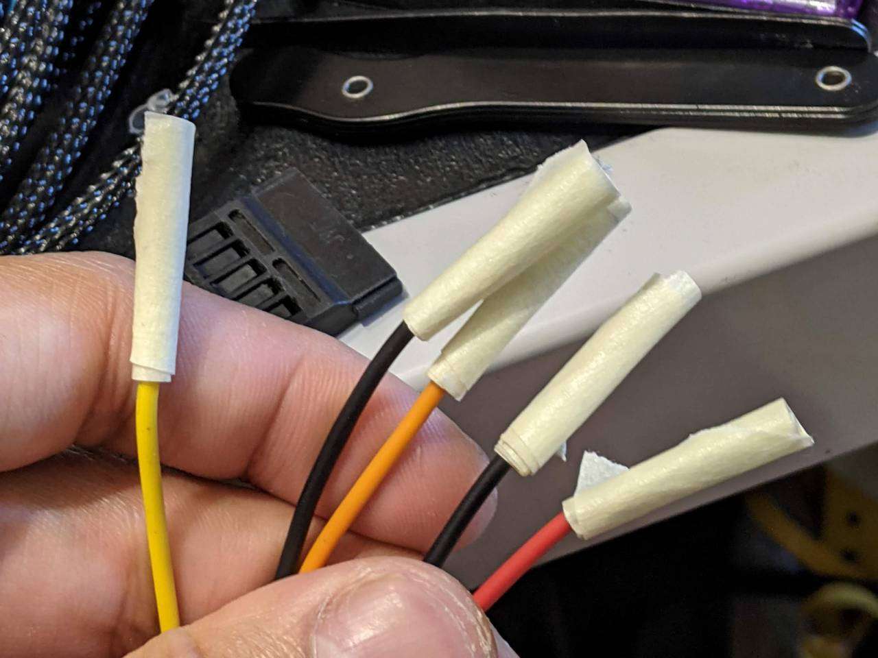 SATA power terminals wrapped