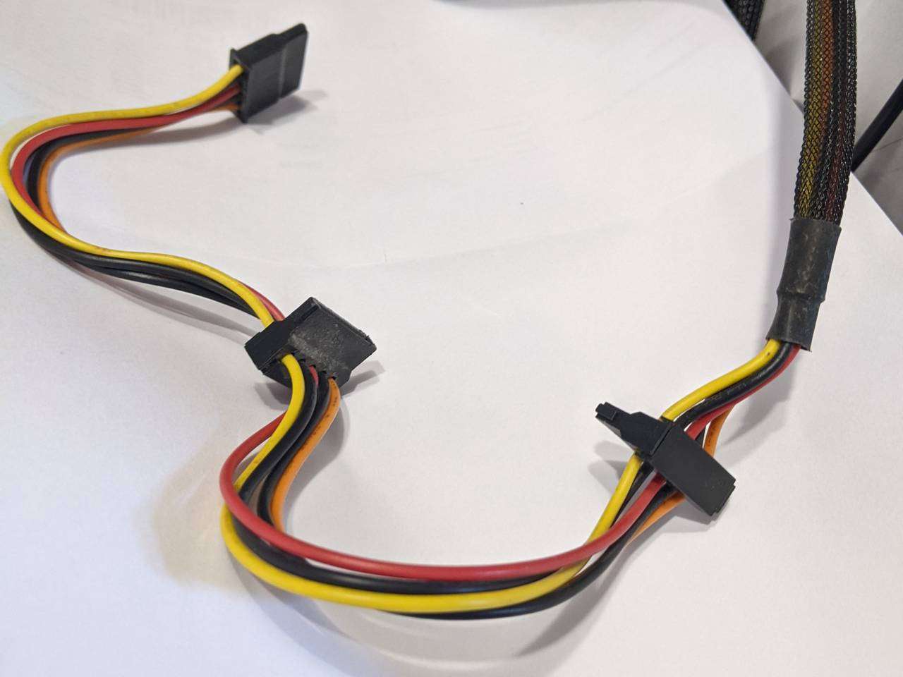 SATA power cable, stock sleeving