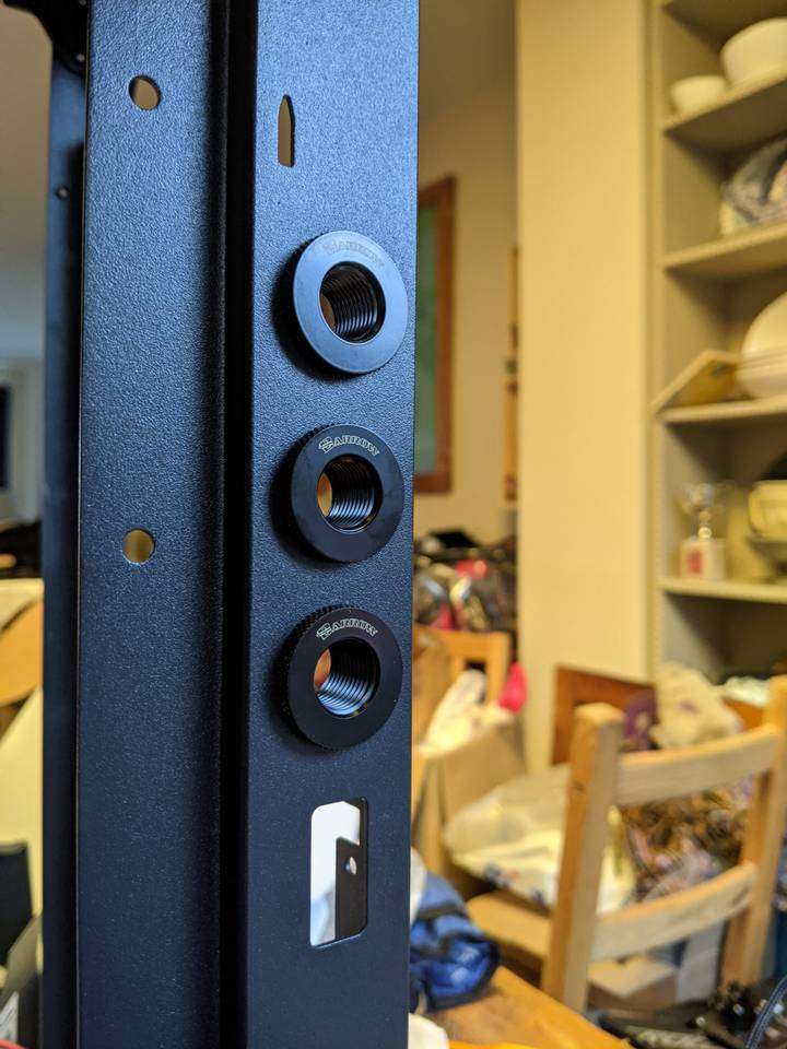 Bulkhead pass-through fittings installed